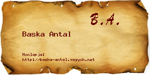 Baska Antal névjegykártya